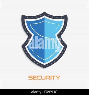 Illustrazione Vettoriale di sicurezza icona dello scudo. Protezione di sicurezza. Servizio icona dello scudo in stile piatto Illustrazione Vettoriale