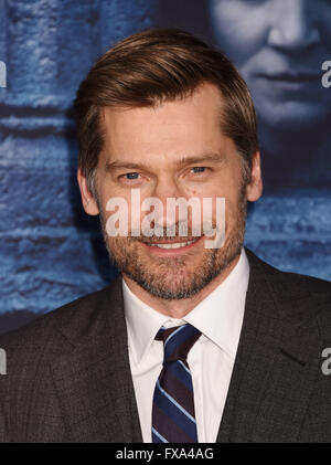 NIKOLAJ COSTER-WALDAU Danish film attore in aprile 2016. Foto di Jeffrey Mayer Foto Stock