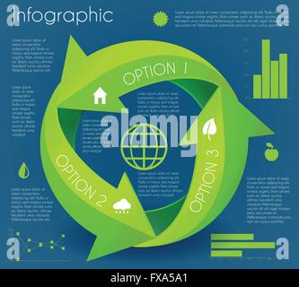 Infografico freccia eco circle Illustrazione Vettoriale