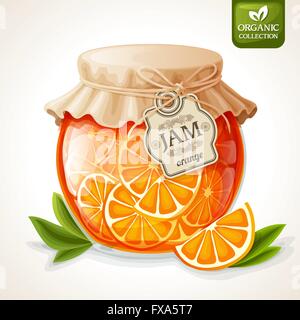 Vasetto di marmellata di arance Illustrazione Vettoriale