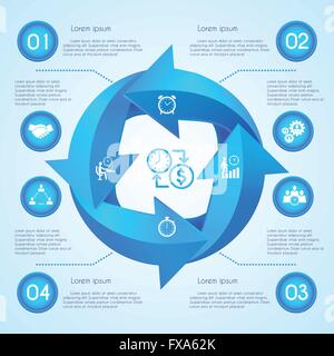 Cerchio infografico freccia Illustrazione Vettoriale