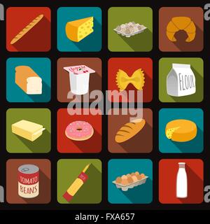 Icone dell'alimento impostate Illustrazione Vettoriale