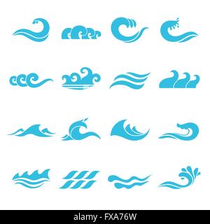 Set di icone di onde Illustrazione Vettoriale