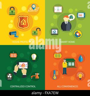 Smart home concetto tecnologico Illustrazione Vettoriale