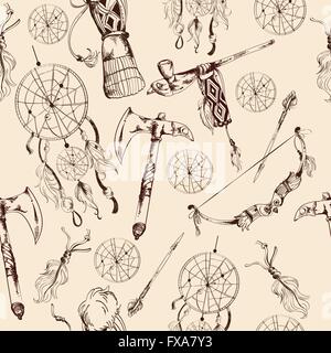 Etnico nativi americani pattern senza giunture Illustrazione Vettoriale