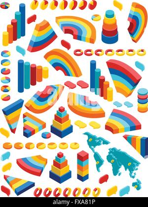 Infografico isometrico impostato Illustrazione Vettoriale