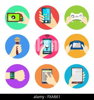 Le mani i dispositivi di ritegno Illustrazione Vettoriale