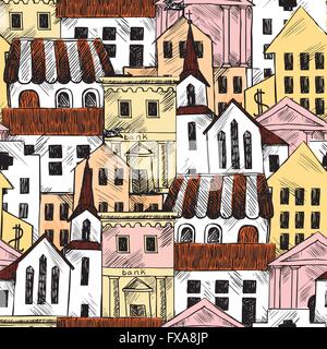 Sfondo senza soluzione di continuità con gli edifici del governo Illustrazione Vettoriale