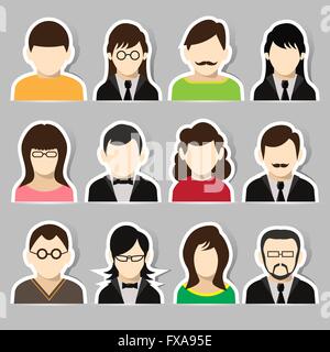 Avatar di adesivi Illustrazione Vettoriale