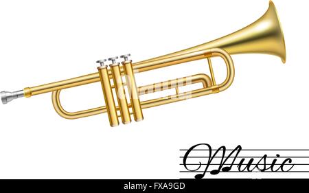 Tromba isolato su bianco Illustrazione Vettoriale