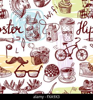 Hipster seamless Illustrazione Vettoriale