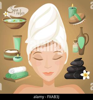Bella donna di spa Illustrazione Vettoriale