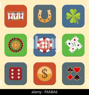 Casino icone del design Illustrazione Vettoriale