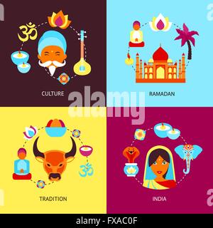 Set piatto di India Illustrazione Vettoriale