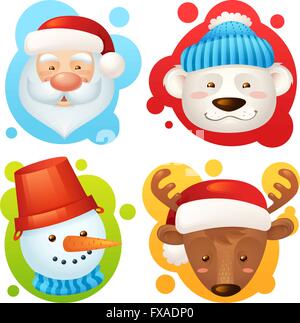 Il natale il set di caratteri Illustrazione Vettoriale