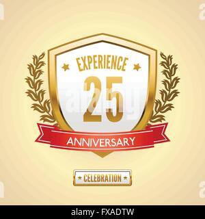 Anniversario scudo di etichetta Illustrazione Vettoriale