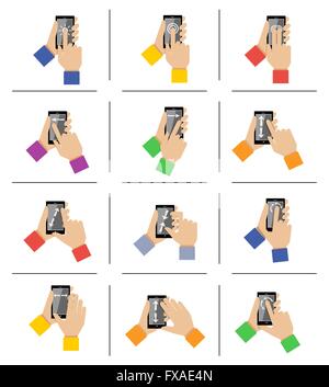 Smartphone i gesti touch Illustrazione Vettoriale