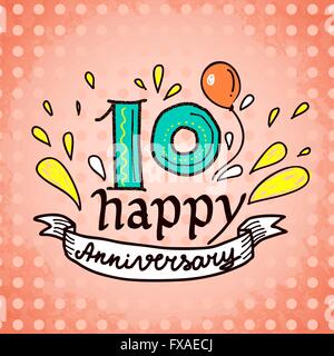 Anniversario segno 10 Illustrazione Vettoriale
