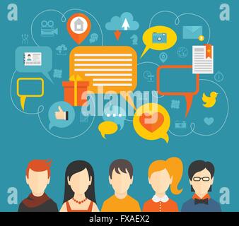 Social media concept Illustrazione Vettoriale