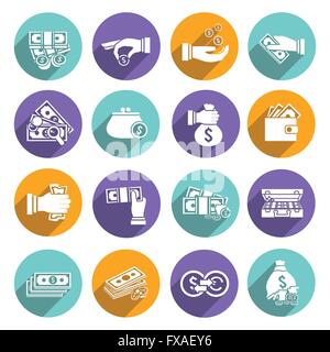 Icone dei soldi impostate Illustrazione Vettoriale