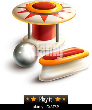 Set di flipper isolato Illustrazione Vettoriale