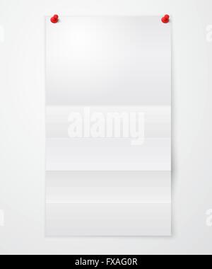 Piegare il foglio di carta con le puntine Illustrazione Vettoriale