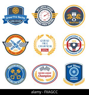 Racing emblemi colorato Illustrazione Vettoriale