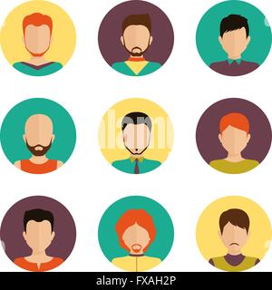 Set avatar uomo Illustrazione Vettoriale
