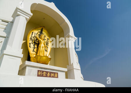 Dettaglio del giapponese Pagoda della Pace, uno dei molti international templi buddisti che circonda il luogo di nascita di Buddha Foto Stock