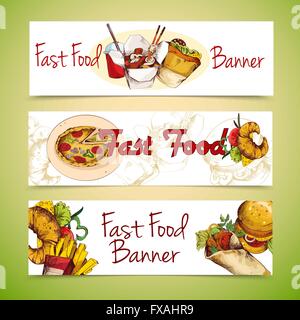 Il fast food banner Illustrazione Vettoriale