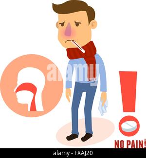 Carattere malati canna fumaria Illustrazione Vettoriale