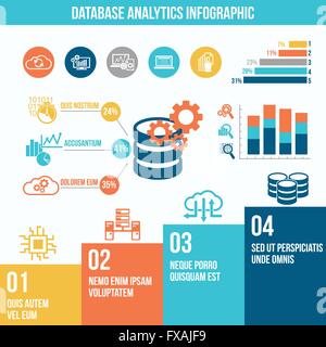 Analisi di database infographics Illustrazione Vettoriale