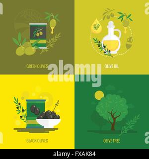 Olive mini set di poster Illustrazione Vettoriale