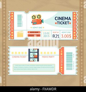 I biglietti del cinema impostato Illustrazione Vettoriale