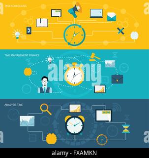 Gestione del tempo impostato di intestazione Illustrazione Vettoriale