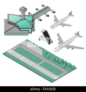 Aeroporto di set di icone Illustrazione Vettoriale