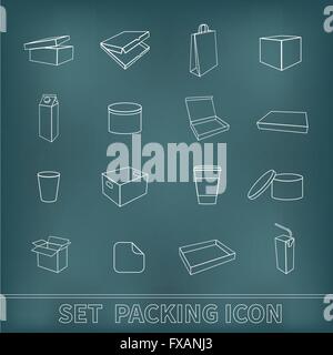 Il confezionamento di set di icone Illustrazione Vettoriale