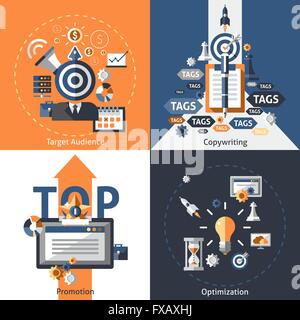 Set di icone di SEO Illustrazione Vettoriale