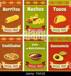 Cibo messicano Poster Illustrazione Vettoriale
