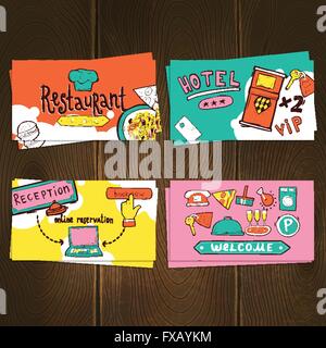 Insieme di schede Hotel Illustrazione Vettoriale