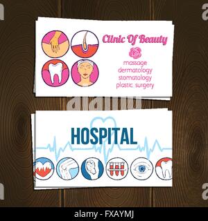 Medico di set di schede Illustrazione Vettoriale