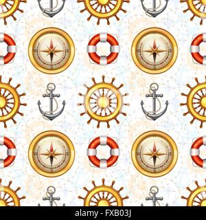 Marine modello senza giunture Illustrazione Vettoriale