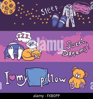 Il tempo di sonno impostato Banner Illustrazione Vettoriale