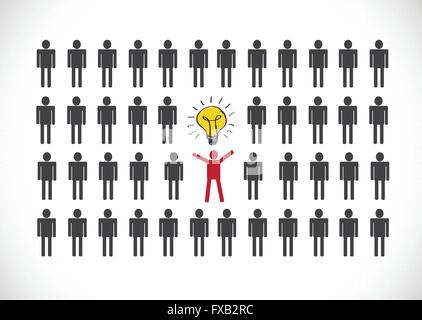 Icone di persone think different idea design Illustrazione Vettoriale