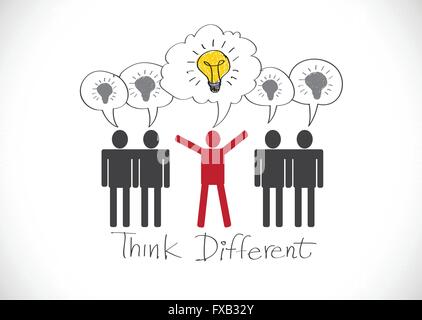 Icone di persone think different idea design Illustrazione Vettoriale