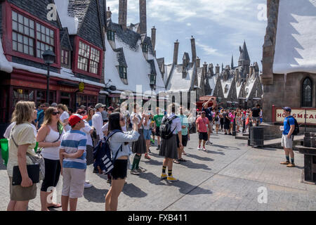 Hogsmeade al mondo di Wizarding di Harry Potter Universal Studios Orlando in Florida Foto Stock