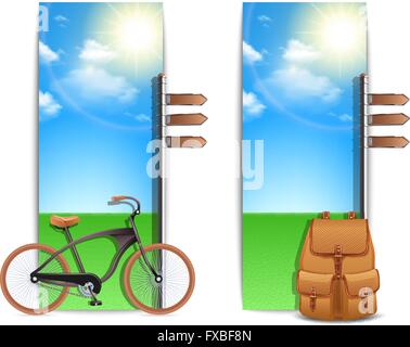 Corsa verticale banner Illustrazione Vettoriale