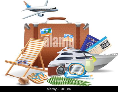 Turismo e concetto di viaggio Illustrazione Vettoriale