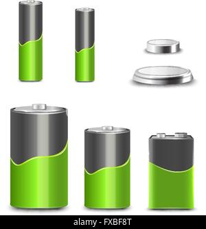 Icone della batteria Impostare Illustrazione Vettoriale