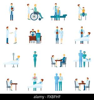 Medico e infermiere impostato Illustrazione Vettoriale